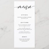 Moderne Rustic Calligraphy Wedding Reception Menu (Voorkant)