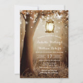 Moderne Rustic Country Tree String Lights Wedding Kaart (Voorkant)