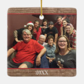 Moderne Rustic Custom 2-foto's Keramisch Ornament (Achterkant)