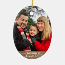 Moderne Rustic Custom 2-Photo Family Kerstmis