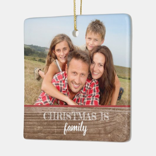 Moderne Rustic Custom 2-side reeks - Kerstmis met  Keramisch Ornament (Links)