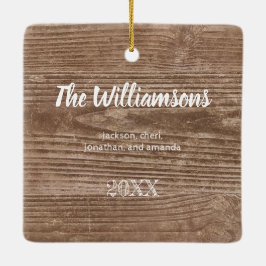 Moderne Rustic Custom 2-side reeks - Kerstmis met  Keramisch Ornament (Achterkant)