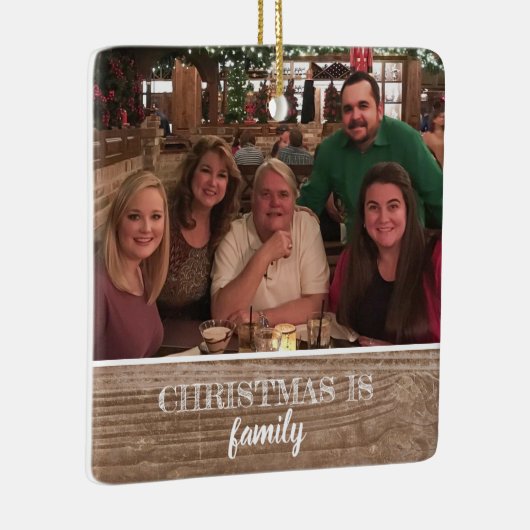 Moderne Rustic Custom 2-side reeks - Kerstmis met  Keramisch Ornament (Rechts)