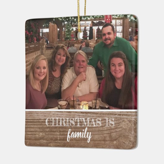 Moderne Rustic Custom 2-side reeks - Kerstmis met  Keramisch Ornament (Links)