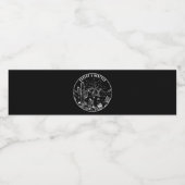 Moderne Rustic Desert Wedding Black Waterfles Etiket (Enkel label)