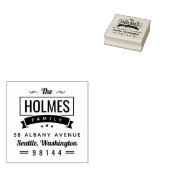 Moderne Rustic Family Badge Return Address Stamp Rubberstempel (Gestempeld)