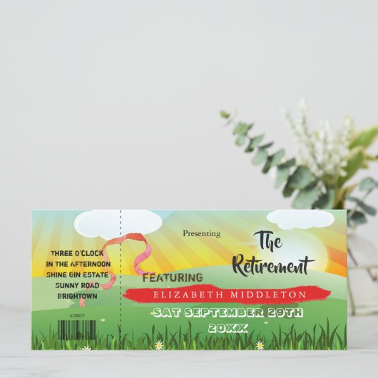 Moderne Rustic Festival Retirement Party (Staand voorkant)