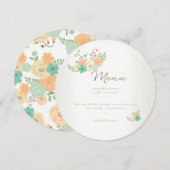 Moderne Rustic Floral Thanksgiving - menukaart Kaart (Voorkant / Achterkant)