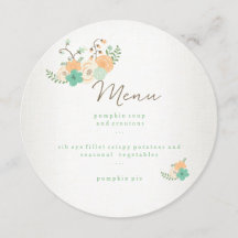 Moderne Rustic Floral Thanksgiving - menukaart