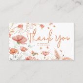 Moderne Rustic Floral zachte crème dank u Visitekaartje (Voorkant)