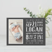 Moderne Rustic Foto geboorteaankondiging Aankondiging (Staand voorkant)