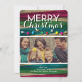Moderne Rustic-fotokerstkaart Feestdagenkaart (Voorkant)