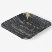 Moderne Rustic Golden Moments eindeloze liefdeswed Papieren Bordje (Gebogen)