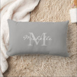 Moderne rustic Gray-naam voor persoonlijk monogram Kussen<br><div class="desc">Moderne rustic Gray,  persoonlijke monogram Pillow</div>