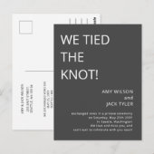 Moderne Rustic Gray Wedding Announcement Briefkaart (Voorkant / Achterkant)