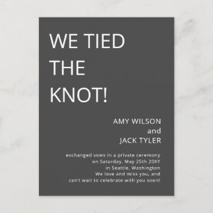 Moderne Rustic Gray Wedding Announcement Briefkaart