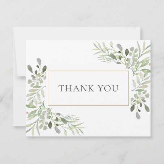 Moderne Rustic Greenery Business - Hartelijk dank Bedankkaart (Voorkant)