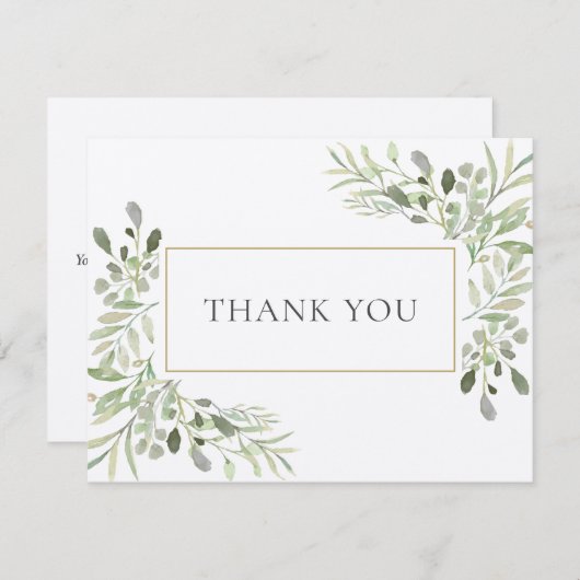 Moderne Rustic Greenery Business - Hartelijk dank Bedankkaart (Voorkant / Achterkant)