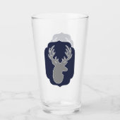 Moderne Rustic Grey Deer & Navy Bracket Glas (Voorkant)