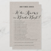 Moderne Rustic Grey Vrijgezellenfeest Game PRINED (Voorkant / Achterkant)