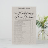 Moderne Rustic Grey Vrijgezellenfeest Game PRINED (Staand voorkant)