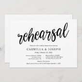 Moderne Rustic, huwelijksrepetitie en avondeten Kaart (Voorkant / Achterkant)