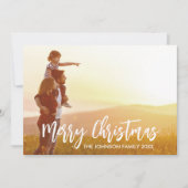 Moderne Rustic-kerstfeestdag fotokaart Feestdagenkaart (Voorkant)