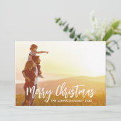 Moderne Rustic-kerstfeestdag fotokaart Feestdagenkaart (Staand voorkant)