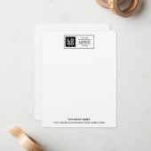 Moderne Rustic Kraft Black - Aangepaste zakelijke  Notitiekaartje (Voorkant / Achterkant in situ)