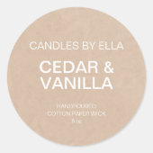 Moderne Rustic Kraft Custom Candle Labels (Voorkant)
