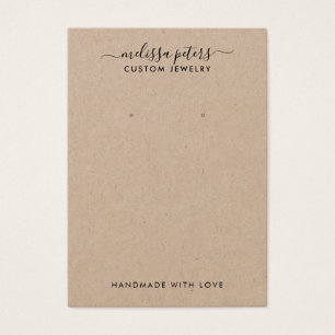Moderne Rustic Kraft Jewelry Earring Display Kaart