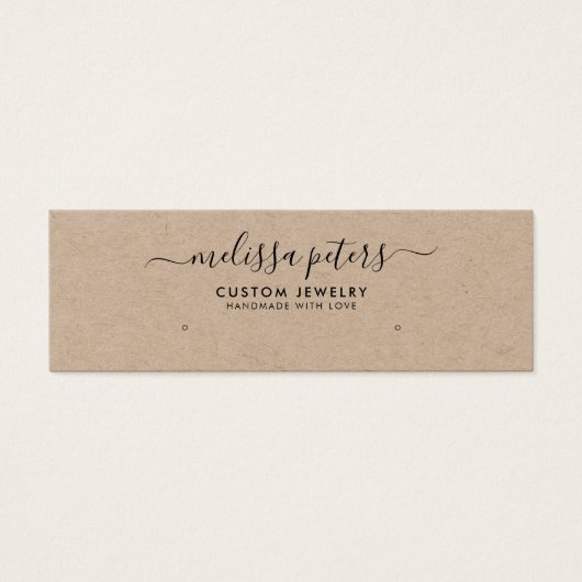 Moderne Rustic Kraft Jewelry Earring Display Kaart (Voorkant)