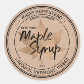Moderne Rustic Kraft Maple Etiket Maple Leaf (Voorkant)