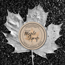 Moderne Rustic Kraft Maple Etiket Maple Leaf