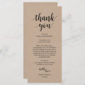 Moderne Rustic, Kraft Place-instelling Dank u wel  Programmakaart (Voorkant / Achterkant)