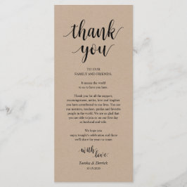 Moderne Rustic, Kraft Place-instelling Dank u wel  Programmakaart