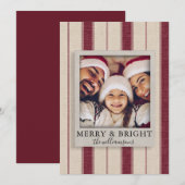 Moderne Rustic Linen-serie Kaart voor kerstmis fot (Voorkant / Achterkant)