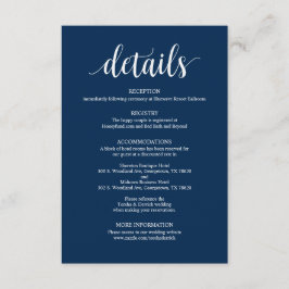 Moderne Rustic-marinekaart voor bruiloft Informatiekaartje