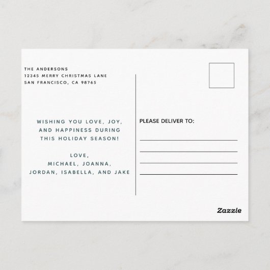 Moderne Rustic Merry-kerstfoto Briefkaart (Achterkant)