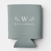 Moderne Rustic Monogram Aangepaste Familienaam Sag Blikjeskoeler (Achterkant)