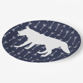 Moderne Rustic Navy & White Wolf Arrows Papieren Bordje (Gekanteld)