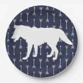 Moderne Rustic Navy & White Wolf Arrows Papieren Bordje (Voorkant)