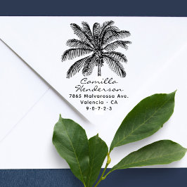 Moderne Rustic Palm Tree Aangepast retouradres Zelfinktende Stempel