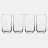 Moderne Rustic persoonlijke gezinshereniging Blikvorm Glas (Achterkant)