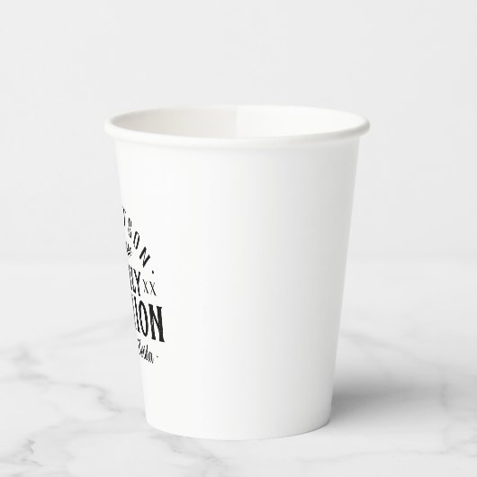 Moderne Rustic persoonlijke gezinshereniging Papieren Bekers (Links)