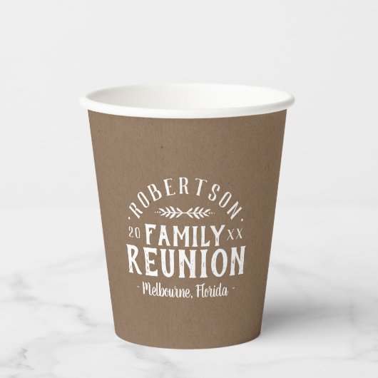 Moderne Rustic persoonlijke gezinshereniging Papieren Bekers (Voorkant)