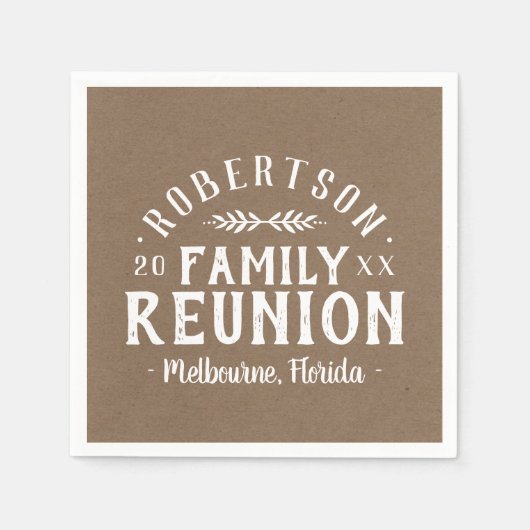 Moderne Rustic persoonlijke gezinshereniging Servetten (Voorkant)