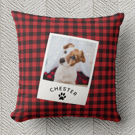 Moderne Rustic Pet Foto Red Pset Dog Mam Cat Kussen
