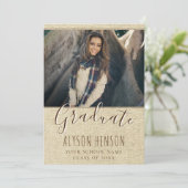 Moderne Rustic Photo Afstuderen Announcement Kaart (Staand voorkant)