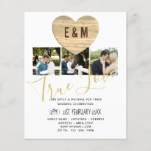 Moderne Rustic Photo Collage Wedding Invitations